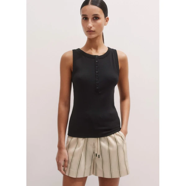 Me and Em Ultimate Button Down Rib Vest – luxury British Black in Me and Em exclusively at Luxury Shoes 