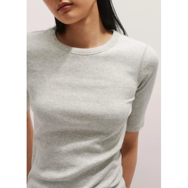 Me and Em Ultimate Rib Sweater Tee – luxury British Gray in Me and Em exclusively at Luxury Shoes 