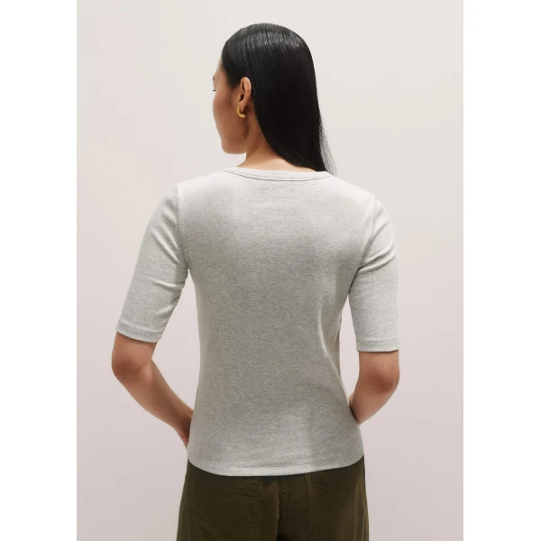 Me and Em Ultimate Rib Sweater Tee – luxury British Gray in Me and Em exclusively at Luxury Shoes 