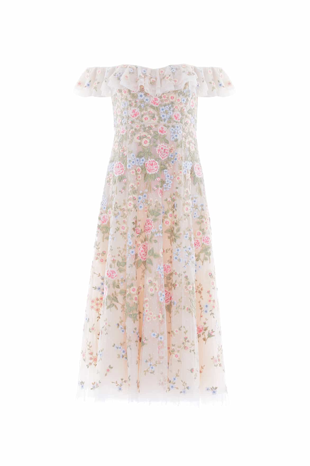 Needle and Thread Antoinettes Floral Off-Shoulder Ballerina Dress