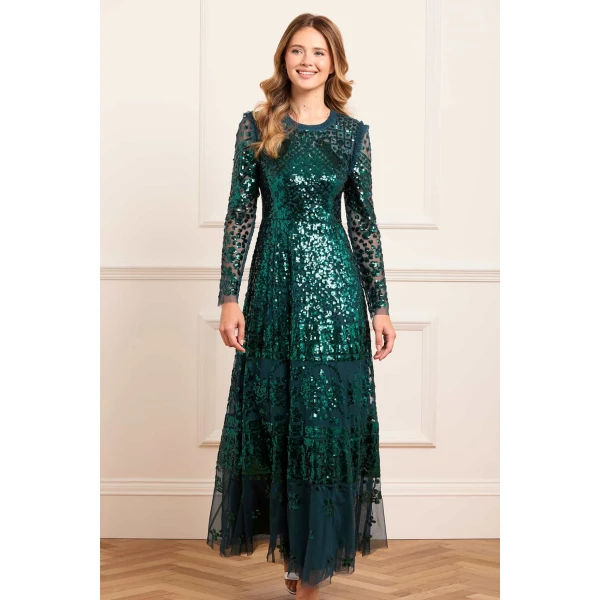 Needle and Thread cocktail dress - sequin embellished | Shop luxury evening wear at Luxury Shoes 
