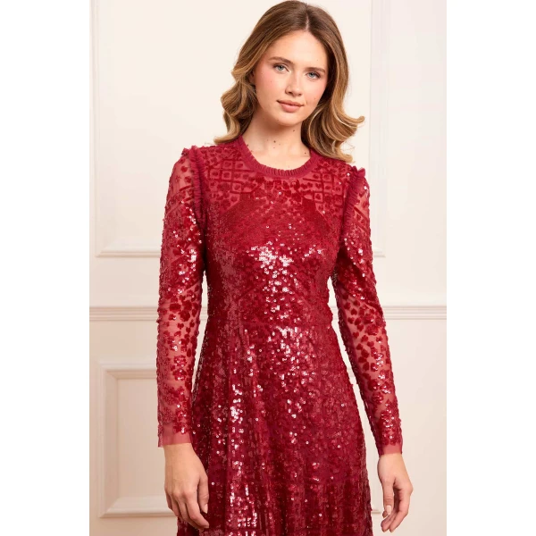 Needle and Thread cocktail dress - sequin embellished | Shop luxury evening wear at Luxury Shoes 
