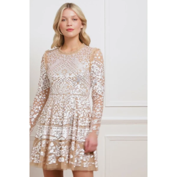 Needle and Thread cocktail dress - sequin embellished | Shop luxury evening wear at Luxury Shoes 