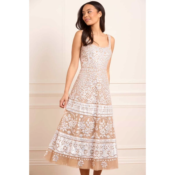 Needle and Thread cocktail dress - sequin embellished | Shop luxury evening wear at Luxury Shoes 