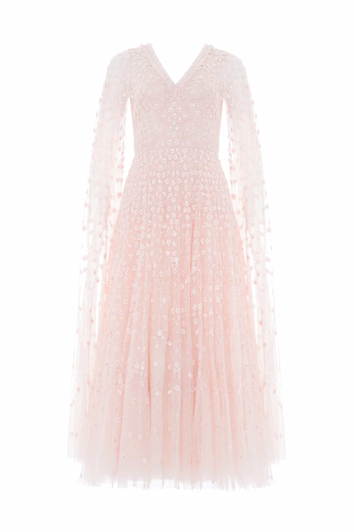 Needle and Thread Clover Cape Sleeve Ankle Gown