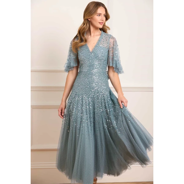 Needle and Thread cocktail dress - sequin embellished | Shop luxury evening wear at Luxury Shoes 