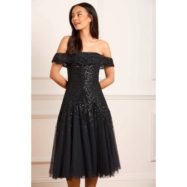 Needle and Thread cocktail dress - sequin embellished | Shop luxury evening wear at Luxury Shoes 
