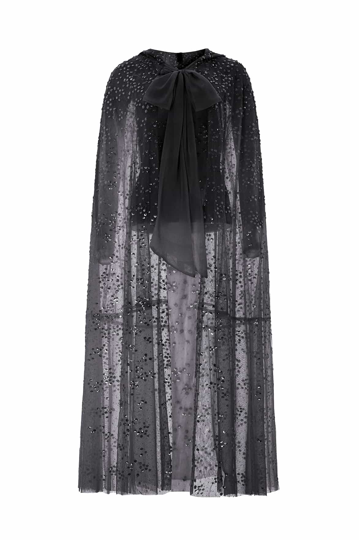 Needle and Thread Dappled Sequin Hooded Long Cape