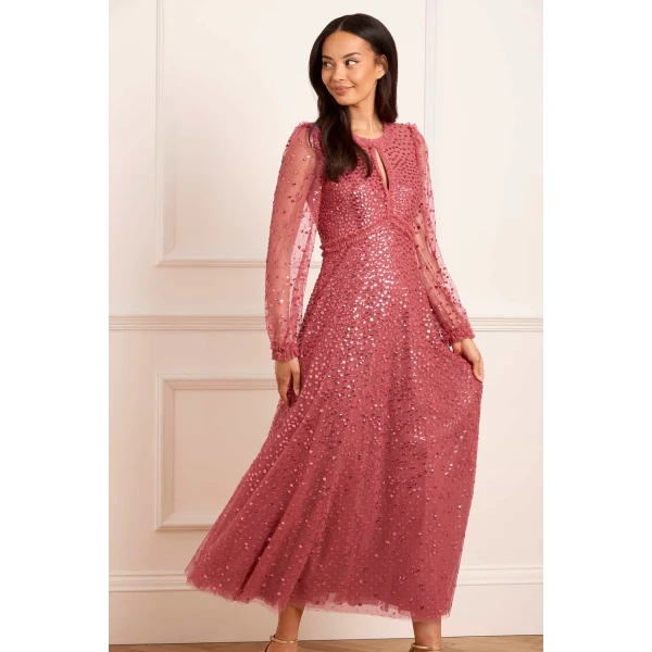 Needle and Thread cocktail dress - sequin embellished | Shop luxury evening wear at Luxury Shoes 
