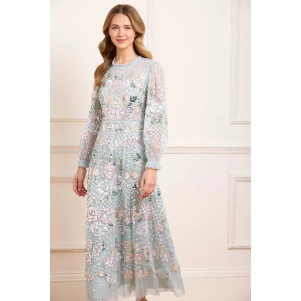 Needle and Thread cocktail dress - sequin embellished | Shop luxury evening wear at Luxury Shoes 