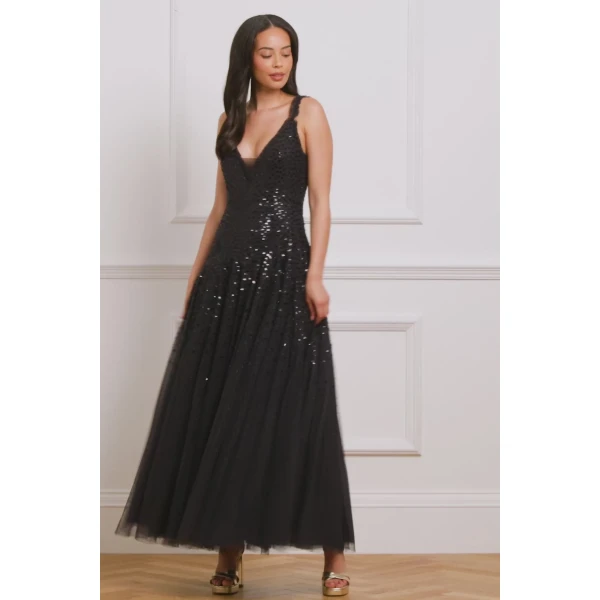 Needle and Thread cocktail dress - sequin embellished | Shop luxury evening wear at Luxury Shoes 