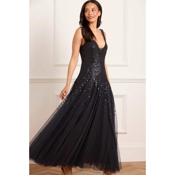 Needle and Thread cocktail dress - sequin embellished | Shop luxury evening wear at Luxury Shoes 