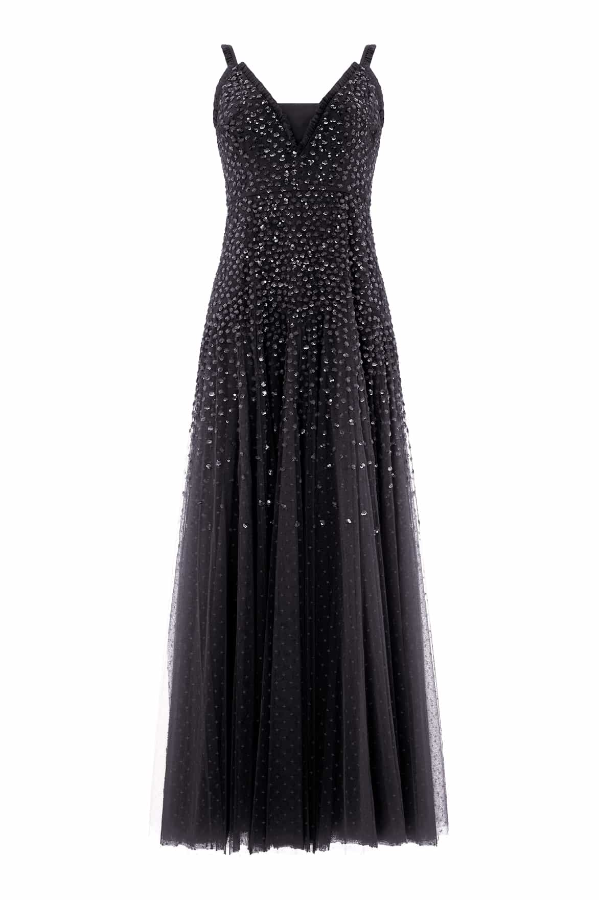 Needle and Thread Sequin Cascade Cami Plunge Gown