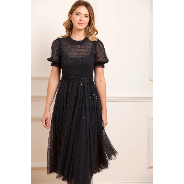 Needle and Thread cocktail dress - sequin embellished | Shop luxury evening wear at Luxury Shoes 
