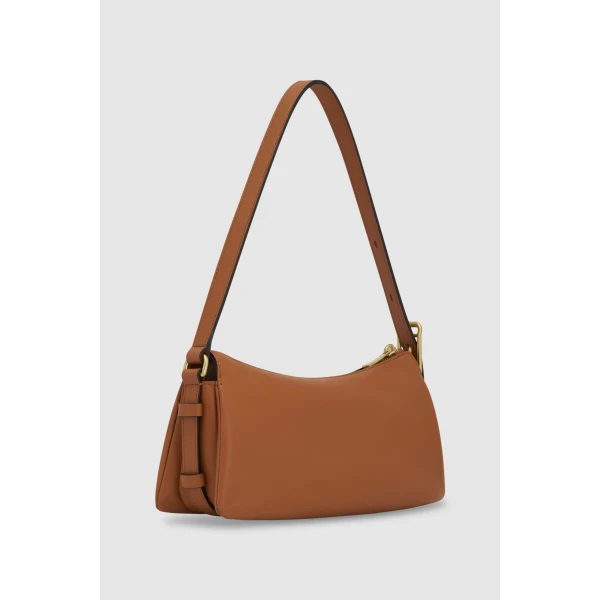 Back product shot of the Oroton CALI BAGUETTE in AMBER and Premium smooth leather for Women