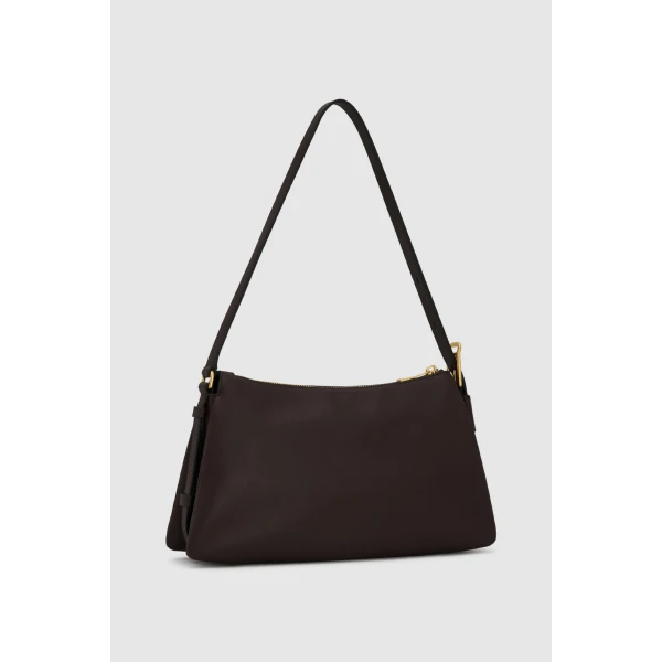 Back product shot of the Oroton CALI SHOULDER BAG in DARK CHOCOLATE and Premium smooth leather for Women