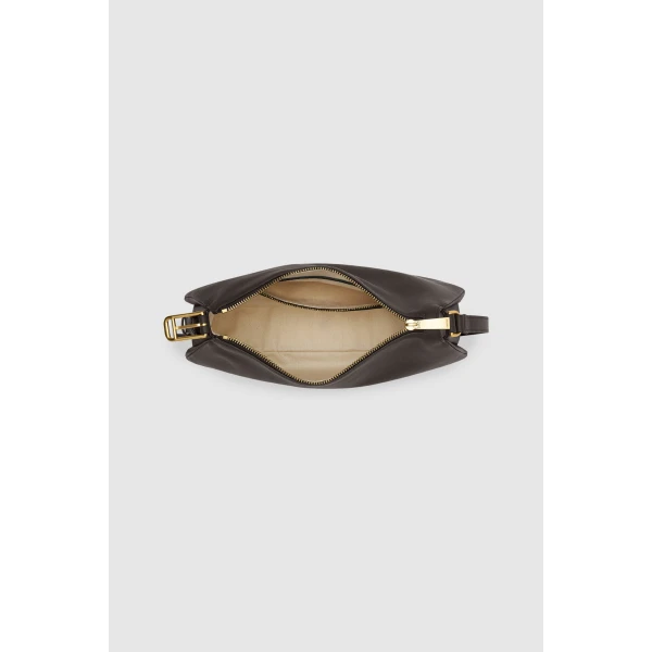 Internal product shot of the Oroton CALI SHOULDER BAG in DARK CHOCOLATE and Premium smooth leather for Women