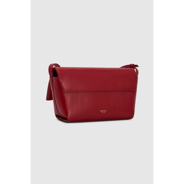 Back product shot of the Oroton ETTA MEDIUM CLUTCH EEL in LAVA and Premium embossed leather for Women