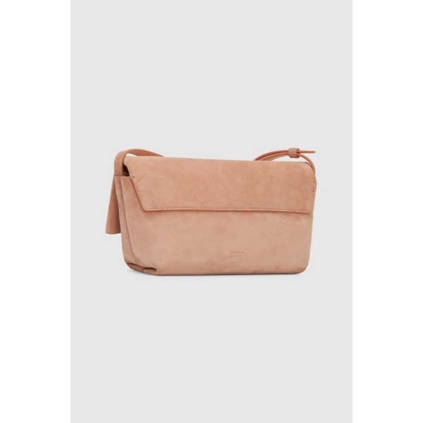 Back product shot of the Oroton ETTA MEDIUM CLUTCH SUEDE in MELON and Premium suede leather for Women