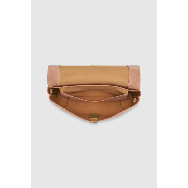 Internal product shot of the Oroton ETTA MEDIUM CLUTCH SUEDE in MELON and Premium suede leather for Women