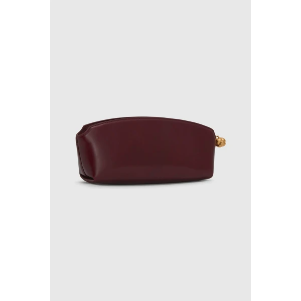 Back product shot of the Oroton NAIA CLUTCH in CURRANT and Premium crackle leather for Women