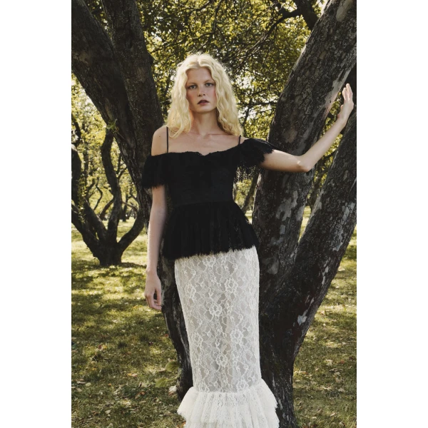 Rasario Lace Top – couture evening dress