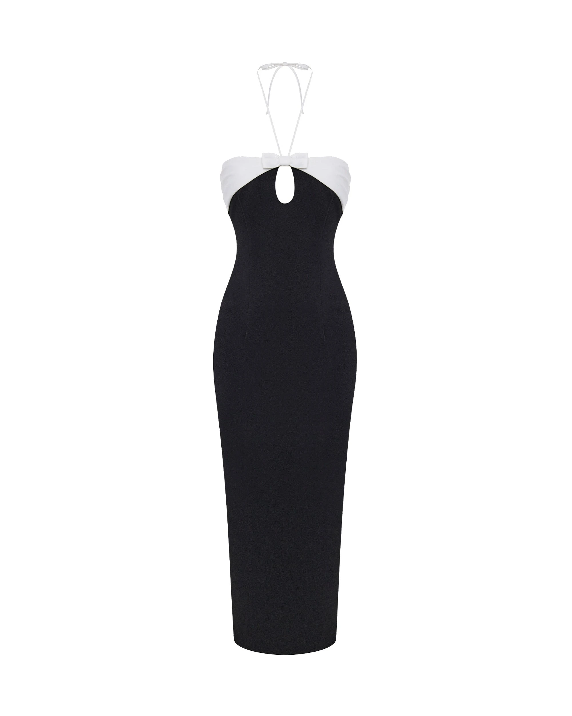 Rasario Satin Midi Dress With A Cutout Rasario Midi Dress – couture evening dress