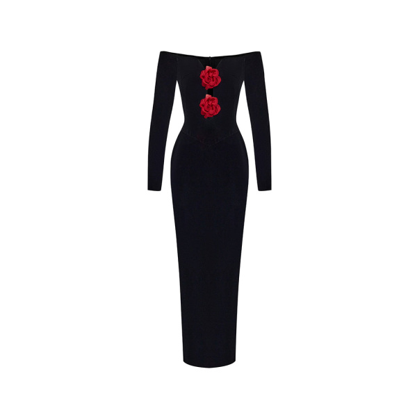 Rasario Velvet Dress – couture evening dress