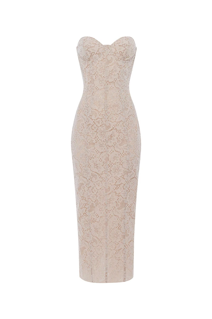 Rasario Lace Midi Corset Dress Rasario Lace Dress – couture evening dress