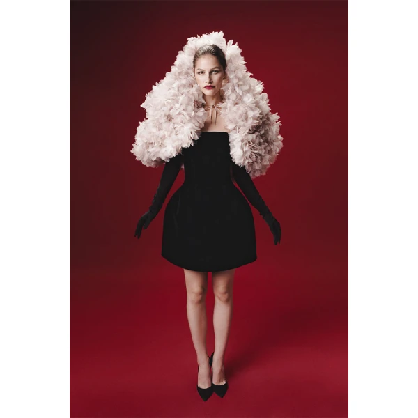 Rasario Hooded Cape – couture evening dress