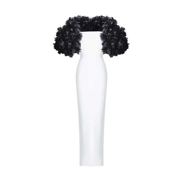 Rasario Crepe Dress – couture evening dress