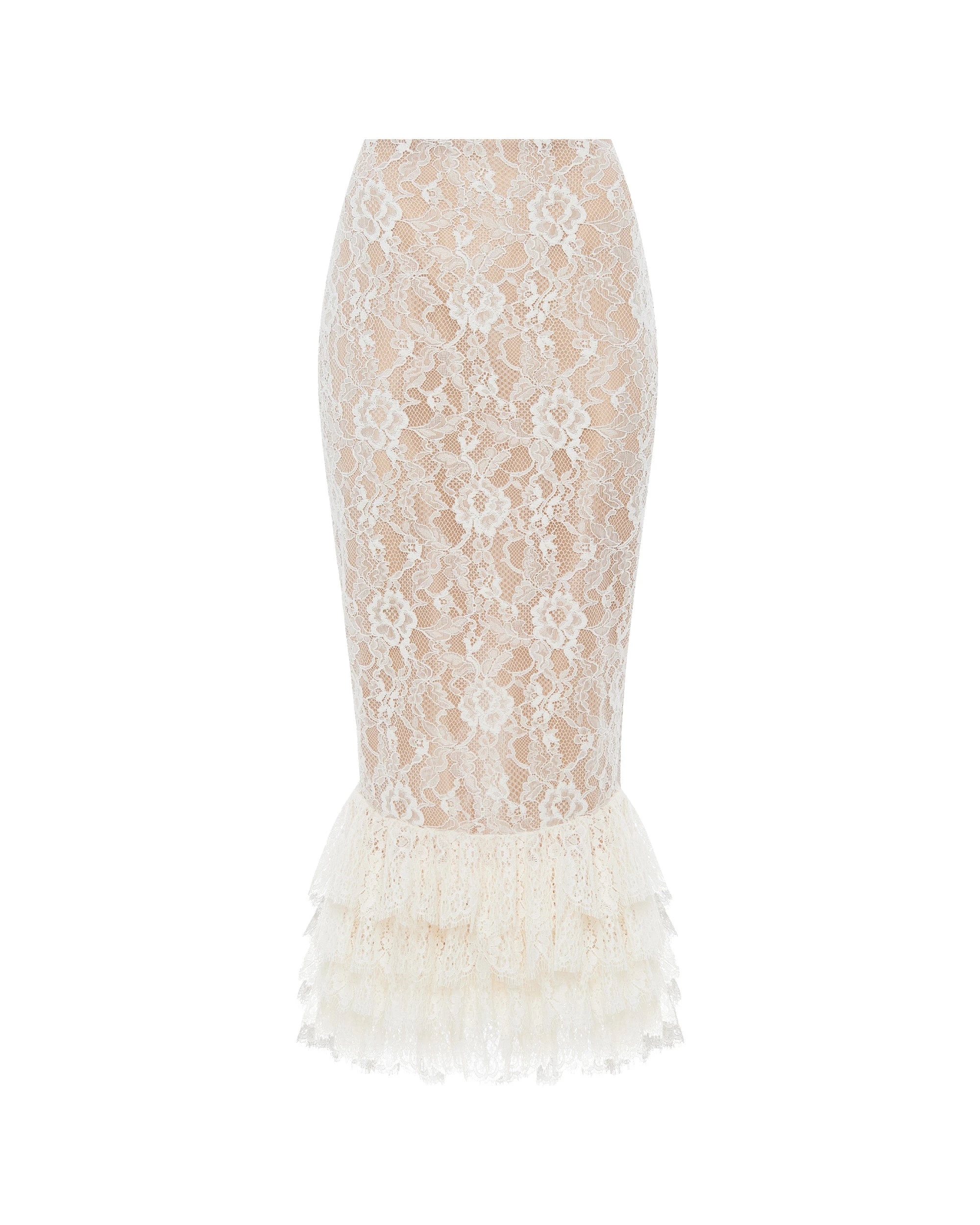 Rasario Lace Midi Skirt Rasario Lace Skirt – couture evening dress