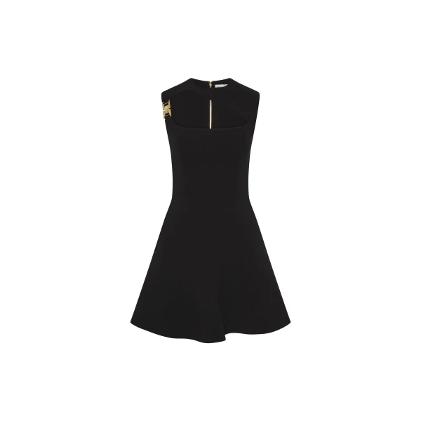 Rebecca Vallance Black Dresses The Freyja Cutout Mini Dress in black embodies class and timeless style. Tailored from bonded crepe