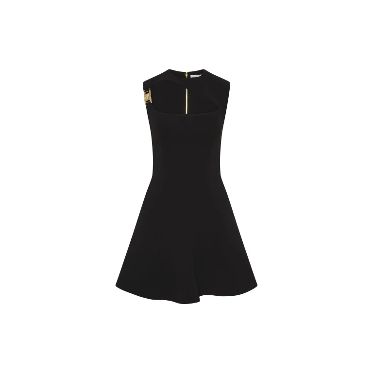 Rebecca Vallance Black Dresses The Freyja Cutout Mini Dress in black embodies class and timeless style. Tailored from bonded crepe