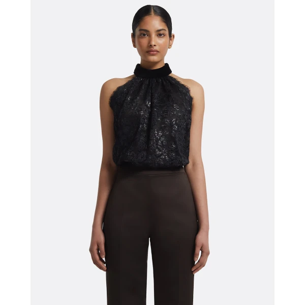 Akira Top In Black by Safiyaa ‚Äì luxury tops in Black available at Luxury Shoes 