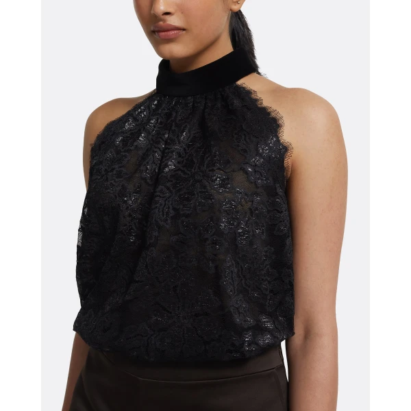 Akira Top In Black by Safiyaa ‚Äì luxury tops in Black available at Luxury Shoes 