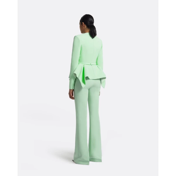 Alexa Trousers In Brook Green by Safiyaa ‚Äì luxury pants in Green available at Luxury Shoes 