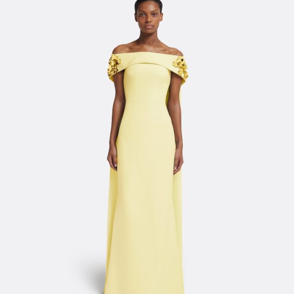Arabella Harness With Soshin Dress In Pale Yellow by Safiyaa ‚Äì luxury dresses in Yellow available at Luxury Shoes 