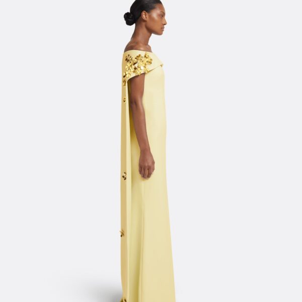 Arabella Harness With Soshin Dress In Pale Yellow by Safiyaa ‚Äì luxury dresses in Yellow available at Luxury Shoes 
