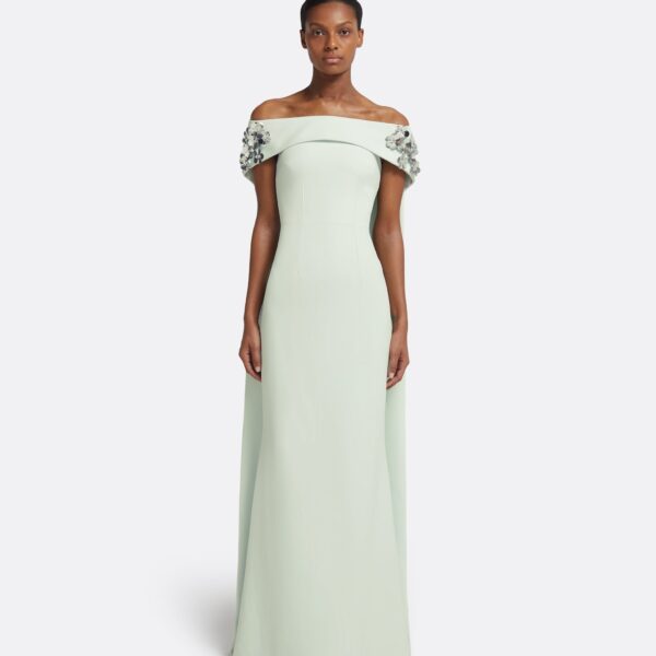 Arabella Harness With Soshin Dress In Spearmint by Safiyaa ‚Äì luxury dresses in Green available at Luxury Shoes 