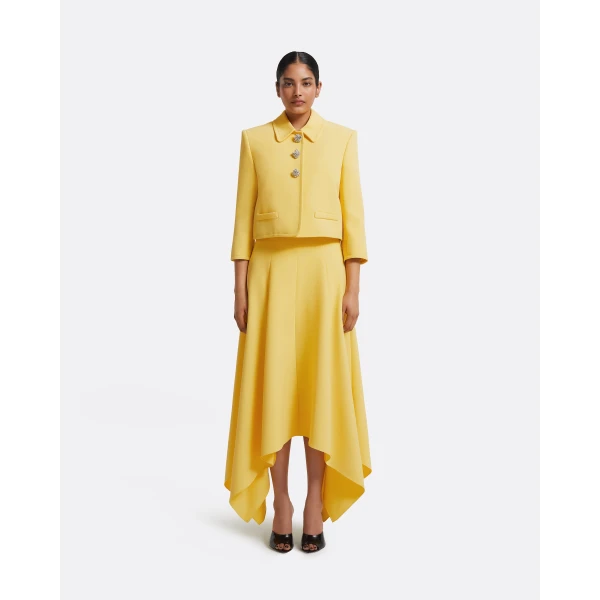Arata Jacket In Aspen Gold With Crystal by Safiyaa ‚Äì luxury jackets in Gold available at Luxury Shoes 
