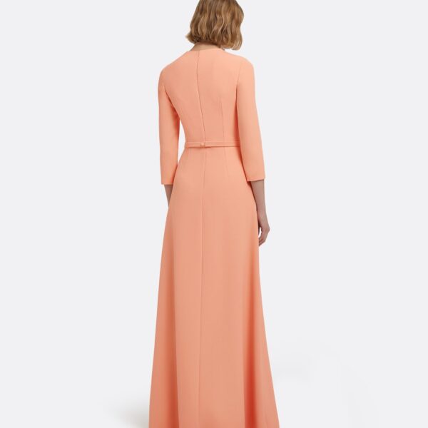 Aspen Long Dress In Apricot With Gunmetal Embellishment by Safiyaa ‚Äì luxury dresses in Orange available at Luxury Shoes 