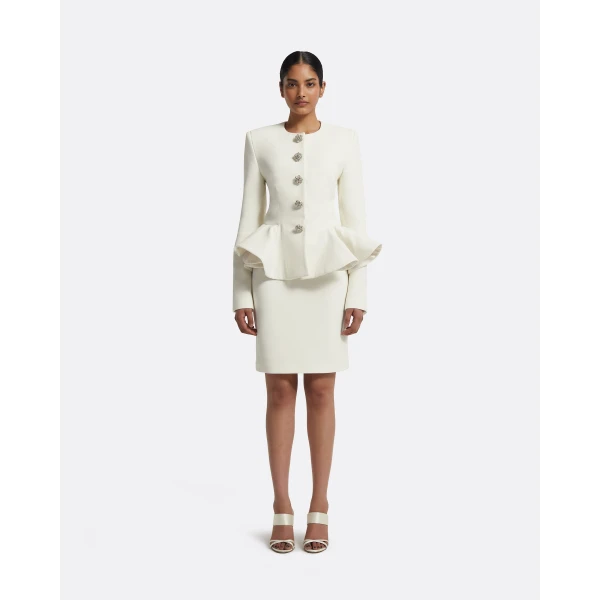 Ayaka Skirt In Ivory by Safiyaa ‚Äì luxury skirts in Ivory available at Luxury Shoes 