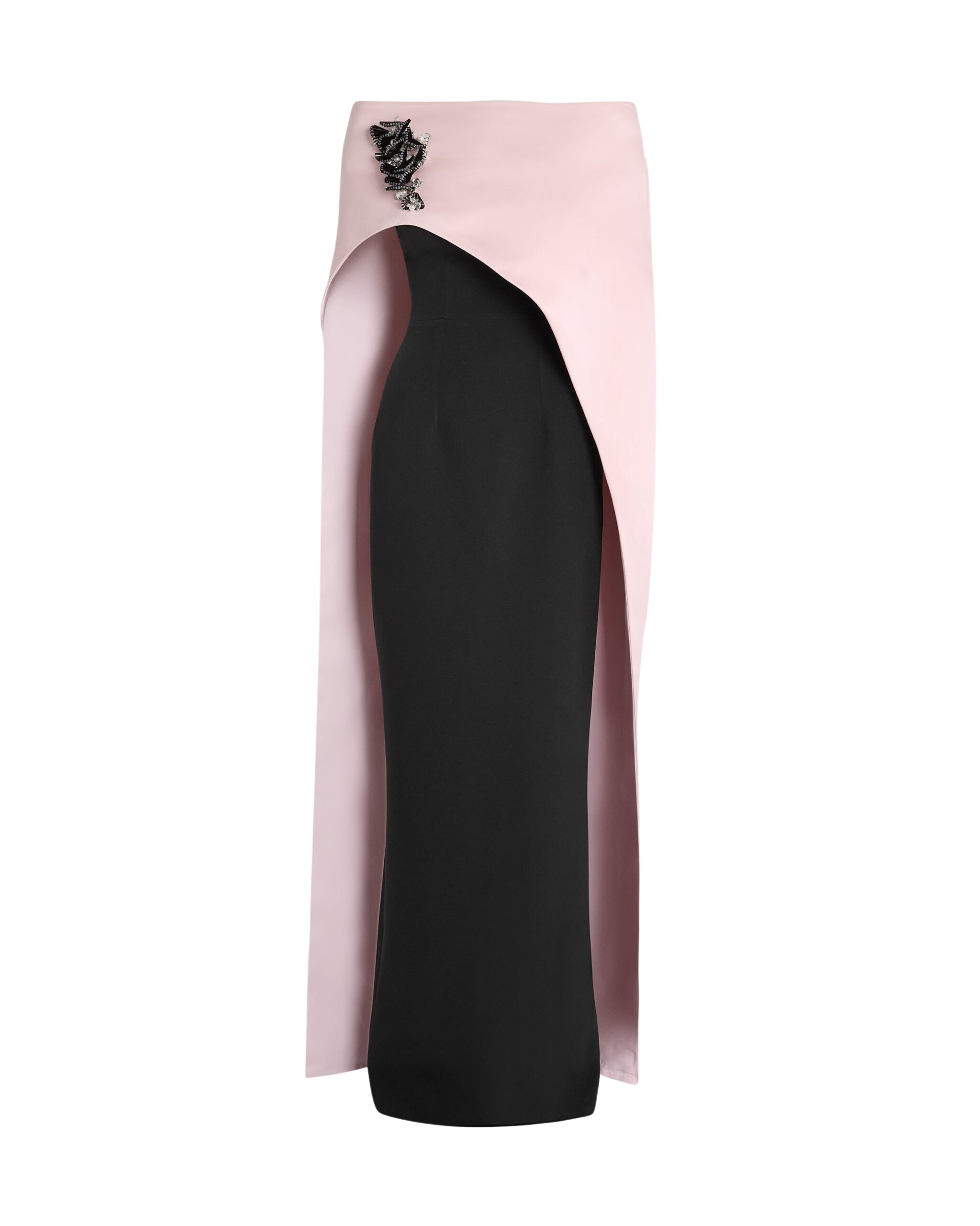 Safiyaa Azrael Long Dress & Maddox Harness In Lotus Bloom With Black Pearl