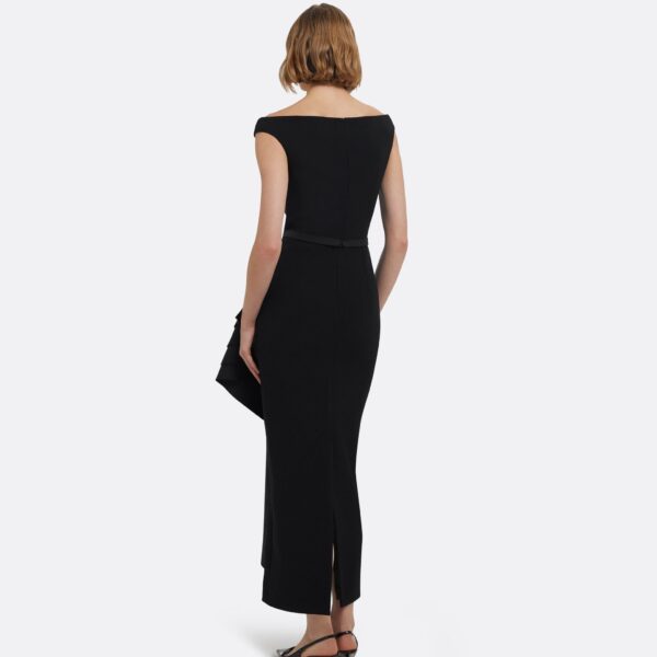 Bree Midi Dress In Black by Safiyaa ‚Äì luxury dresses in Black available at Luxury Shoes 