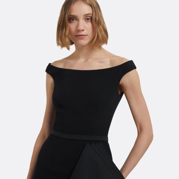 Bree Midi Dress In Black by Safiyaa ‚Äì luxury dresses in Black available at Luxury Shoes 