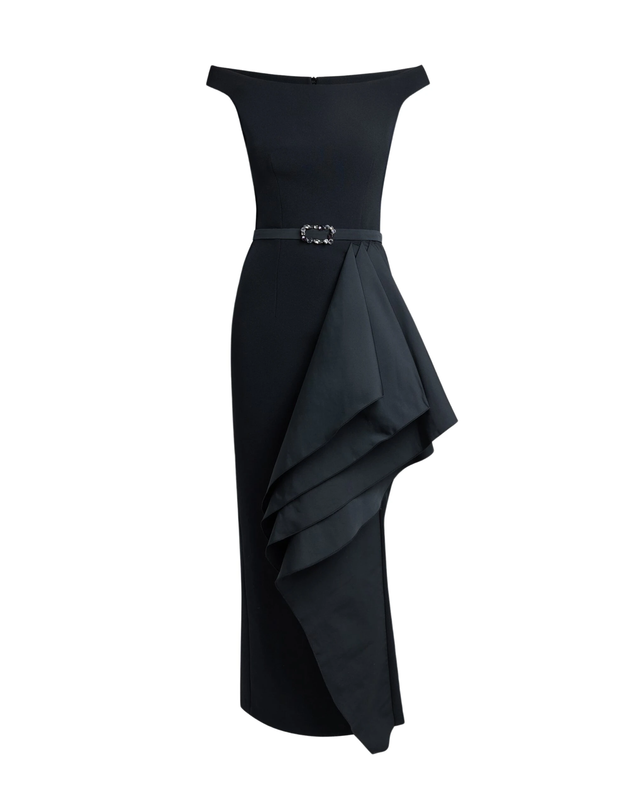 Safiyaa-Bree-Midi-Dress-In-Black-With-Embellished-Belt-Coveti-5-scaled21992_nobg Safiyaa Dresses luxury Clothing from Luxury Handbags Marketplace
