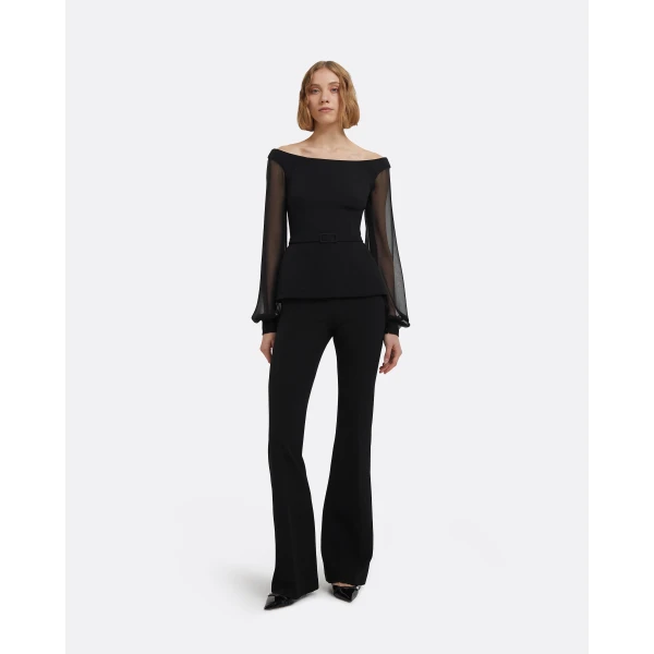 Breena Top In Black by Safiyaa ‚Äì luxury tops in Black available at Luxury Shoes 