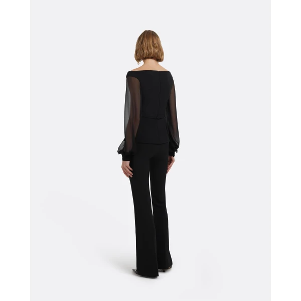 Breena Top In Black by Safiyaa ‚Äì luxury tops in Black available at Luxury Shoes 