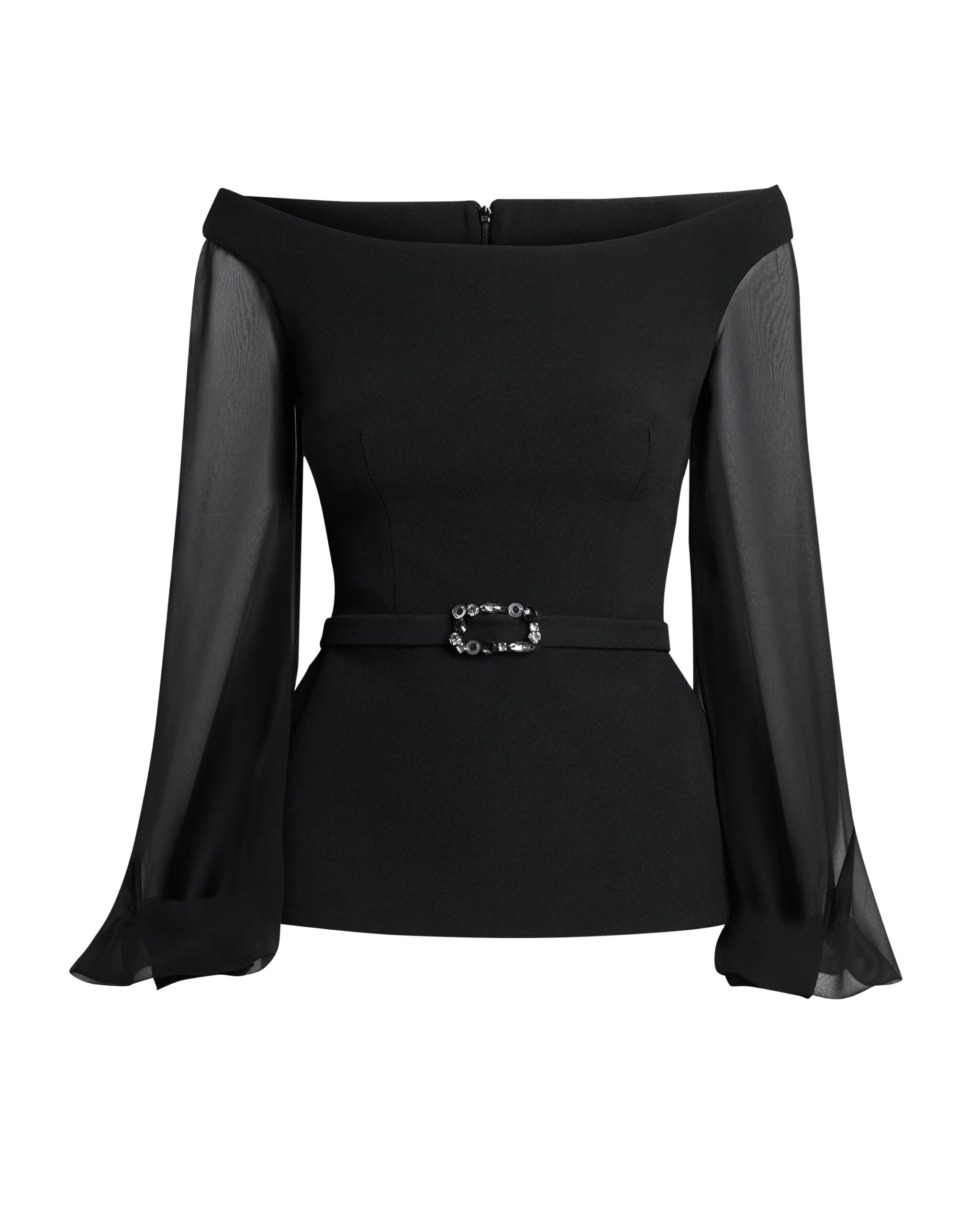 Safiyaa-Breena-Top-In-Black-With-Embellished-Belt-Coveti-6-scaled90147_nobg Safiyaa Tops luxury Clothing from Luxury Handbags Marketplace